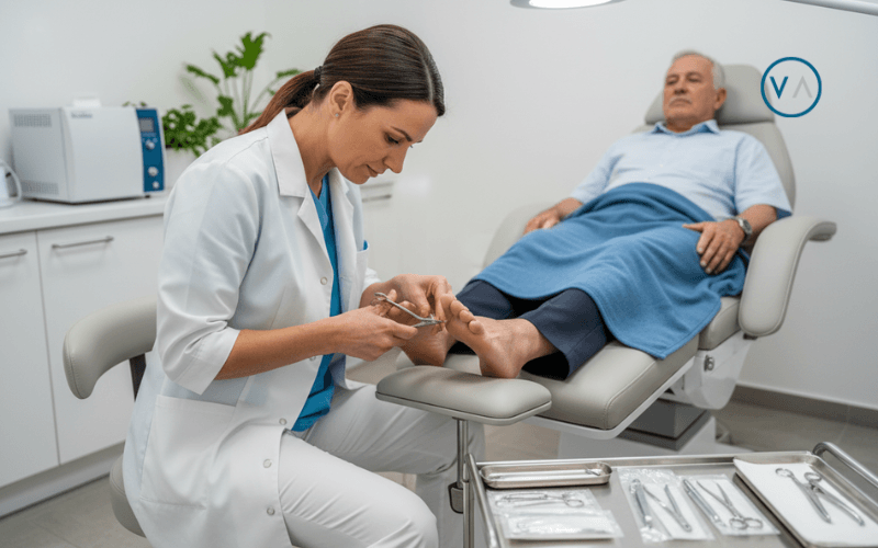 quiropodia sesion clinica podologa tratamiento pie alcobendas